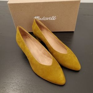 NEW IN BOX MADEWELL ETTA PUMP SPICED OLIVE SUEDE KITTEN HEEL, SZ 7